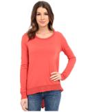 Dylan By True Grit - Soft Vintage Knit Long Sleeve Asymetrical Crew