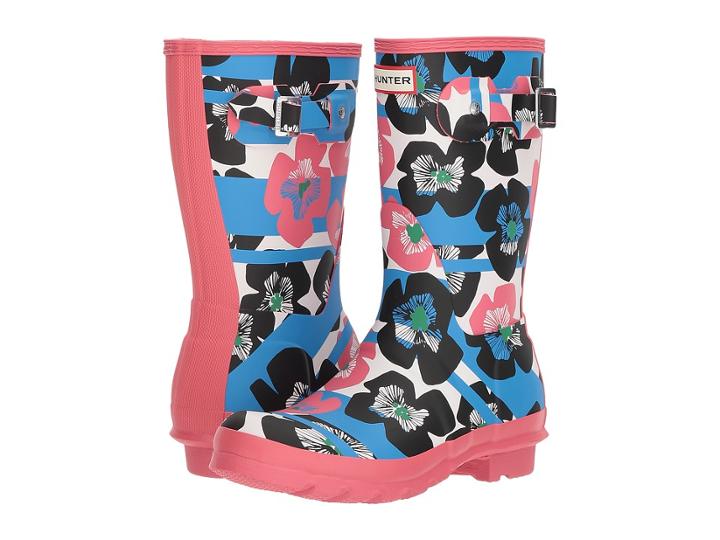 Hunter - Original Floral Stripe Short Rain Boot