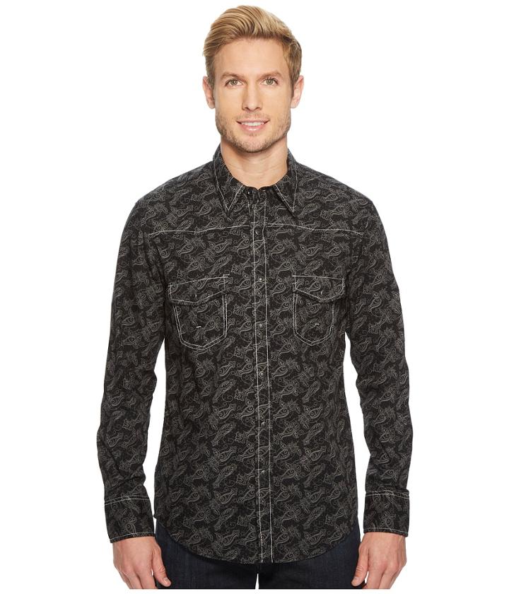 Rock And Roll Cowboy - Print Long Sleeve Snap B2s5715