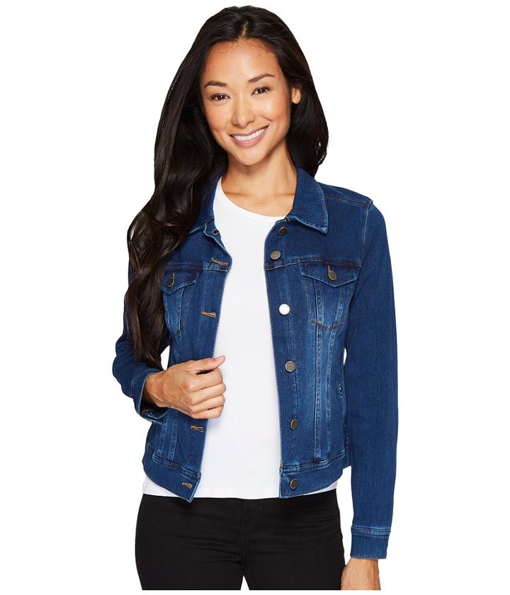 Liverpool - Petite Classic Denim Jacket In Powerflex Knit Denim