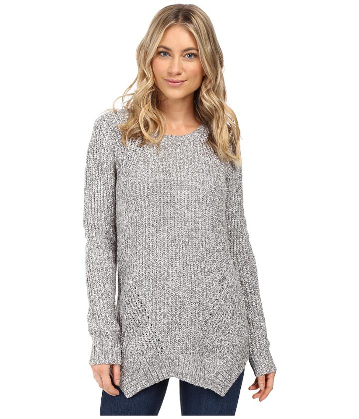 Kensie - Mixed Punk Yarn Sweater With Shark Tooth Hem Ks0k5459