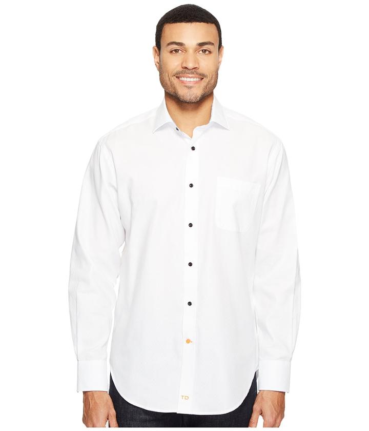 Thomas Dean &amp; Co. - Long Sleeve Textured Solid Sport Shirt