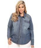 Stetson - Plus Size 6 Oz Denim Long Sleeve Woven Blouse