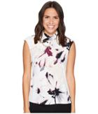 Calvin Klein - Sleeveless Print High Neck Blouse W/ Hardware