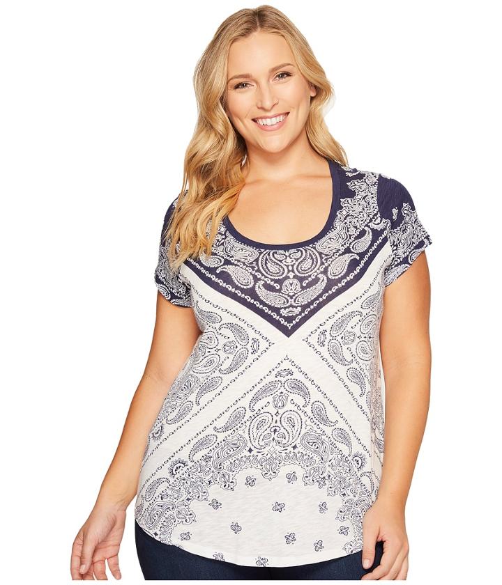 Lucky Brand - Plus Size Bandana Printed Tee