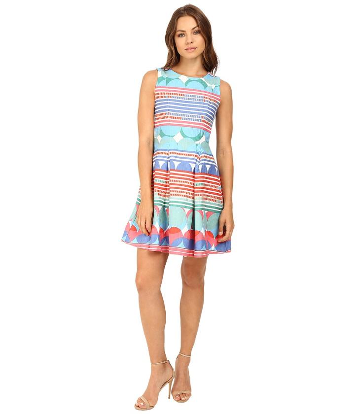 Christin Michaels - Kai Cotton Jacquard Fit And Flare Dress