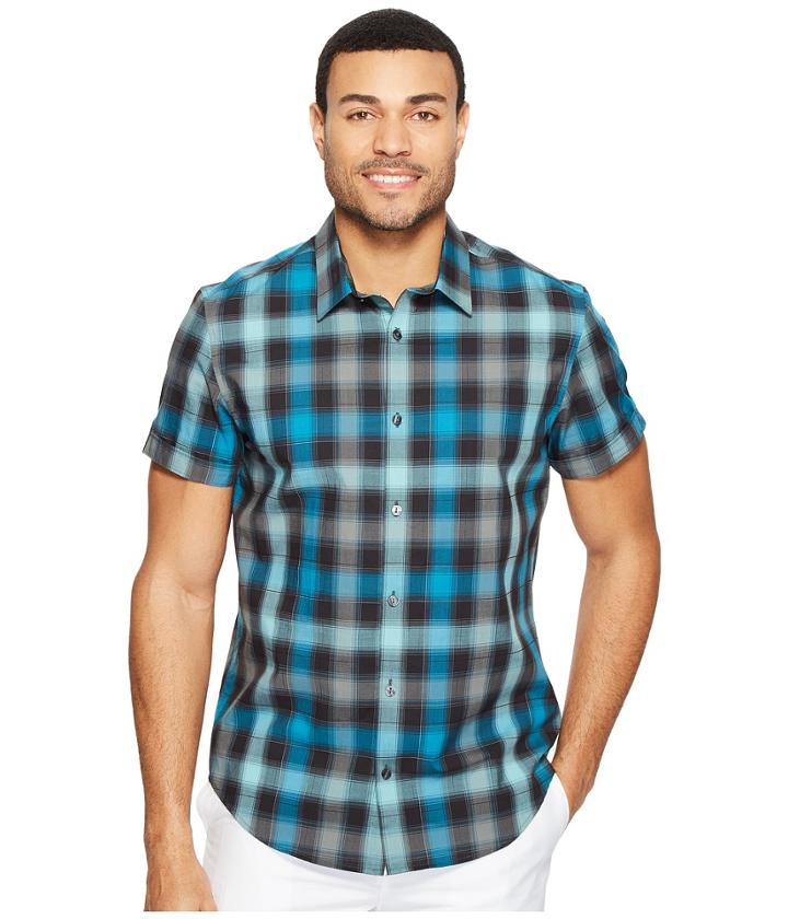 Calvin Klein - Short Sleeve Shadow Plaid Shirt