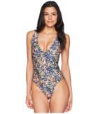 Kenneth Cole - Twinning Floral Double Strap Reversible One-piece