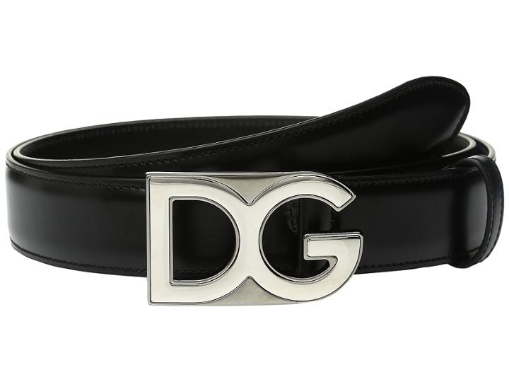 Dolce &amp; Gabbana - Logo Buckle Smooth Leather Belt