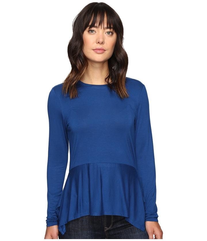 Ivanka Trump - Long Sleeve Rayon Peplum Top