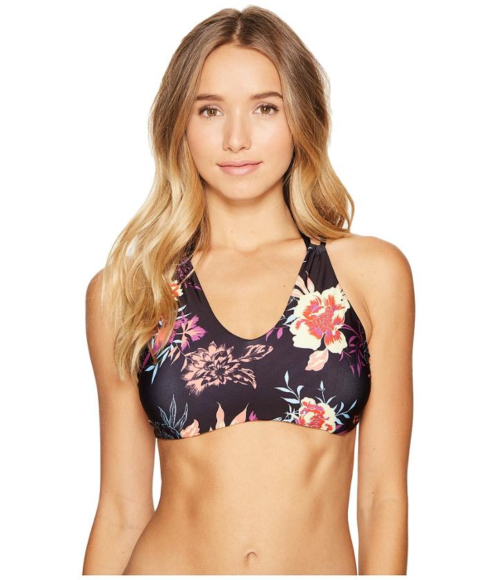 Splendid - Electric Bloom Reversible High Neck Bikini Top
