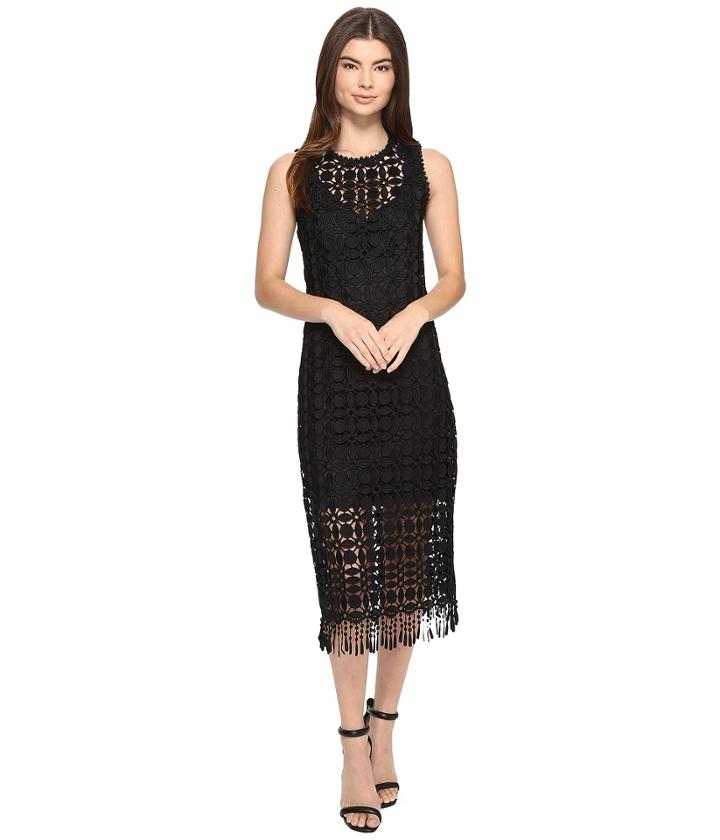 Laundry By Shelli Segal - Sleeveless Dress W/ Fringe Hem