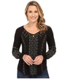 Lucky Brand - Metallic Embroidered Top
