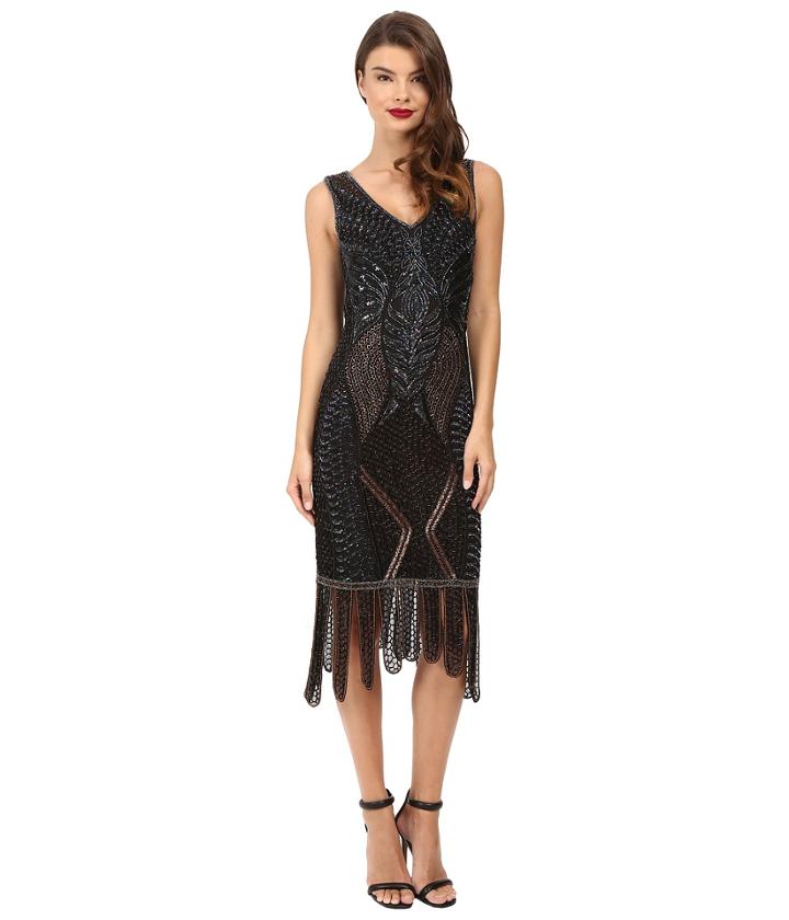 Unique Vintage - Beaded Carwash Hem Flapper Dress