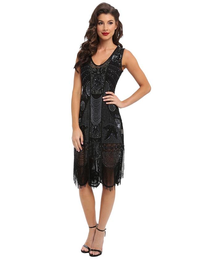 Unique Vintage - The Bosley Beaded Fringed Flapper Dress