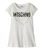 Moschino Kids - Short Sleeve Logo Dress W/ Pearl Necklace Design