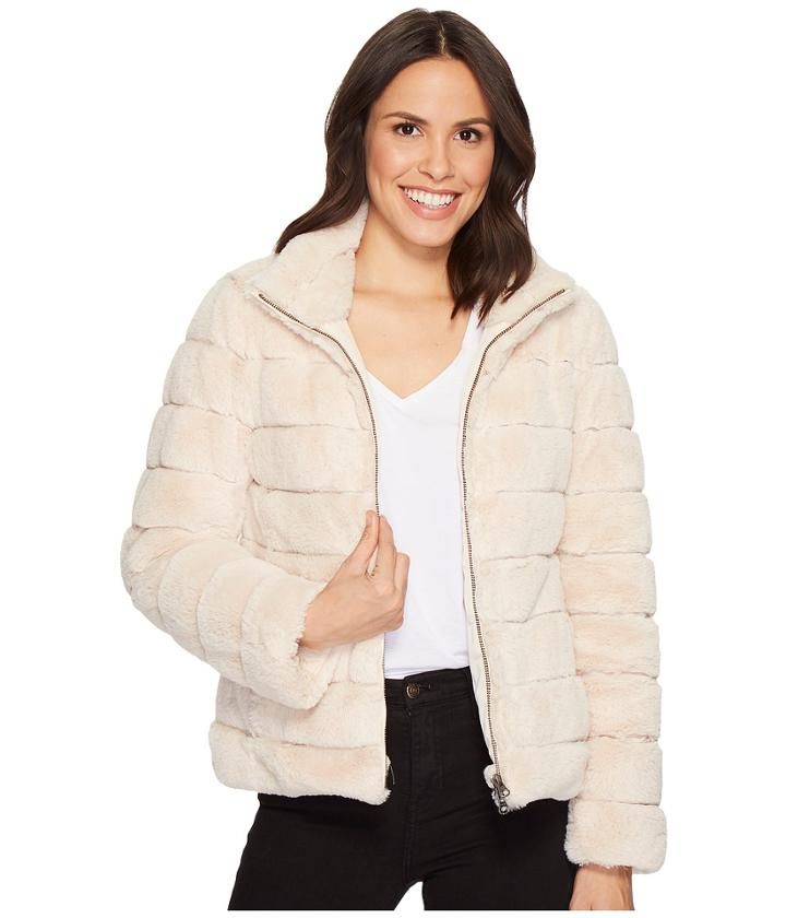 Dylan By True Grit - Soft Faux-fur Love Zip Jacket With Seamed Stitches, Lining And Pockets
