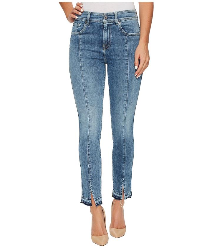 7 For All Mankind - The Ankle Skinny W/ Seams Front Splits In Rockaway Beach