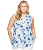 Calvin Klein Plus - Plus Size Printed Hi Back Low V Top