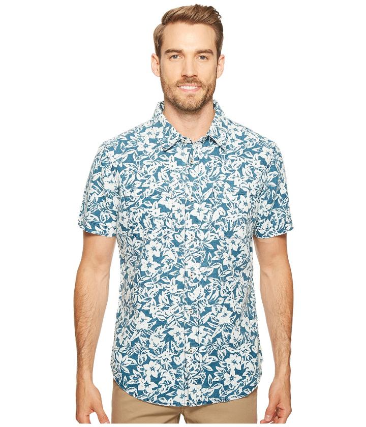 Agave Denim - Isla Vista Bloom Linen Short Sleeve Button Up