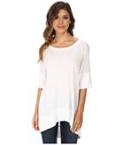 Michael Stars - Luxe Slub Elbow Sleeve Scoop Neck High-low Top