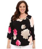 Calvin Klein Plus - Plus Size 3/4 Sleeve Top W/ Chain