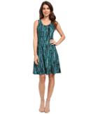 Karen Kane - Abstract Dot Fit And Flare Dress