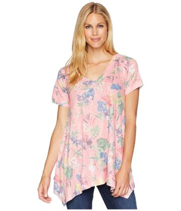 Nally &amp; Millie - Pink Floral Sharkbite Tunic