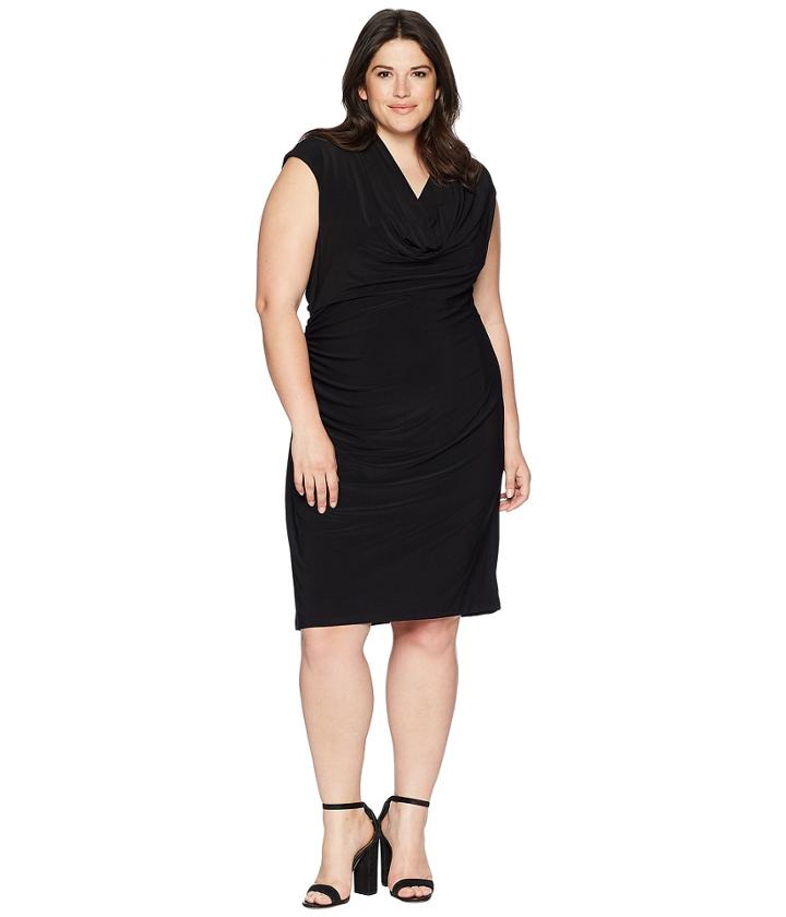 Adrianna Papell - Plus Size Matte Jersey Cowl Neck Drape