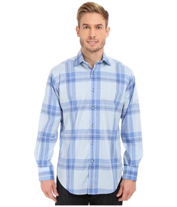 Thomas Dean &amp; Co. - Long Sleeve Woven Spaced Windowpane