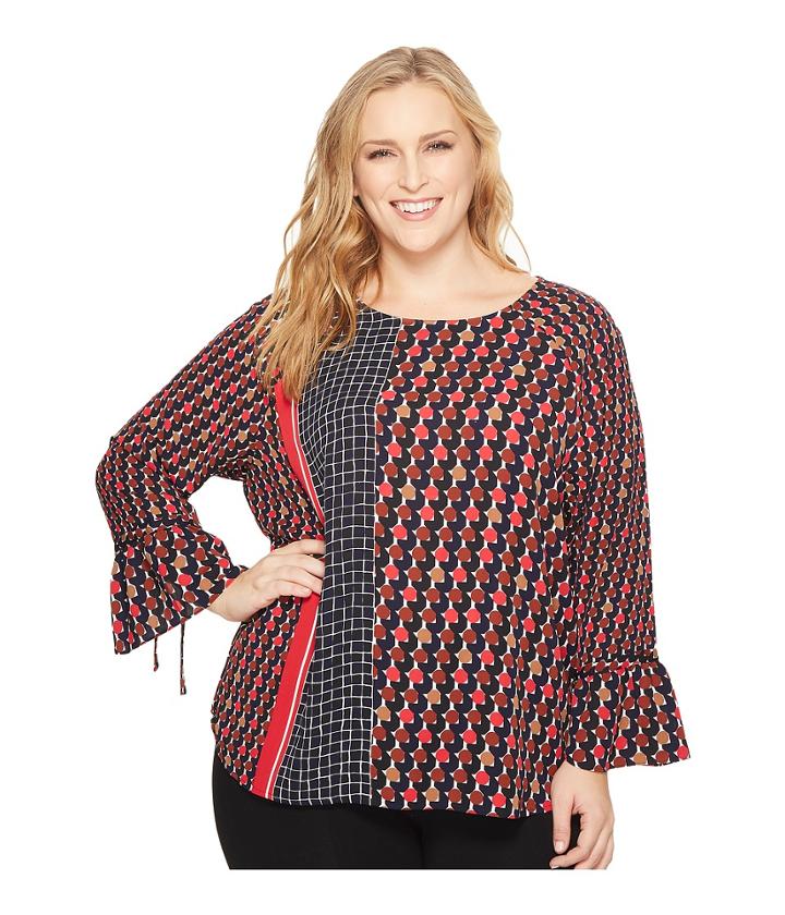 Nic+zoe - Plus Size Mixed Dots Top