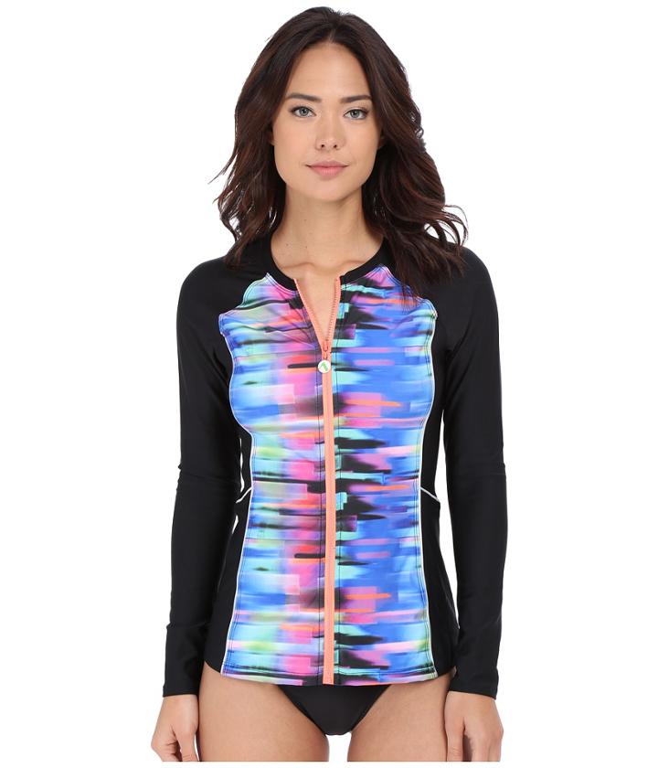 Next By Athena - Turn Up The Tempo Malibu Zip-up Long Sleeve Surf Shirt