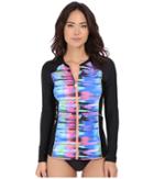 Next By Athena - Turn Up The Tempo Malibu Zip-up Long Sleeve Surf Shirt