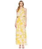 Adrianna Papell - Long Floral Print Popover Dress