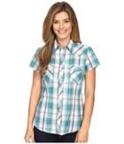 Roper - 0388 White Turquoise Plaid