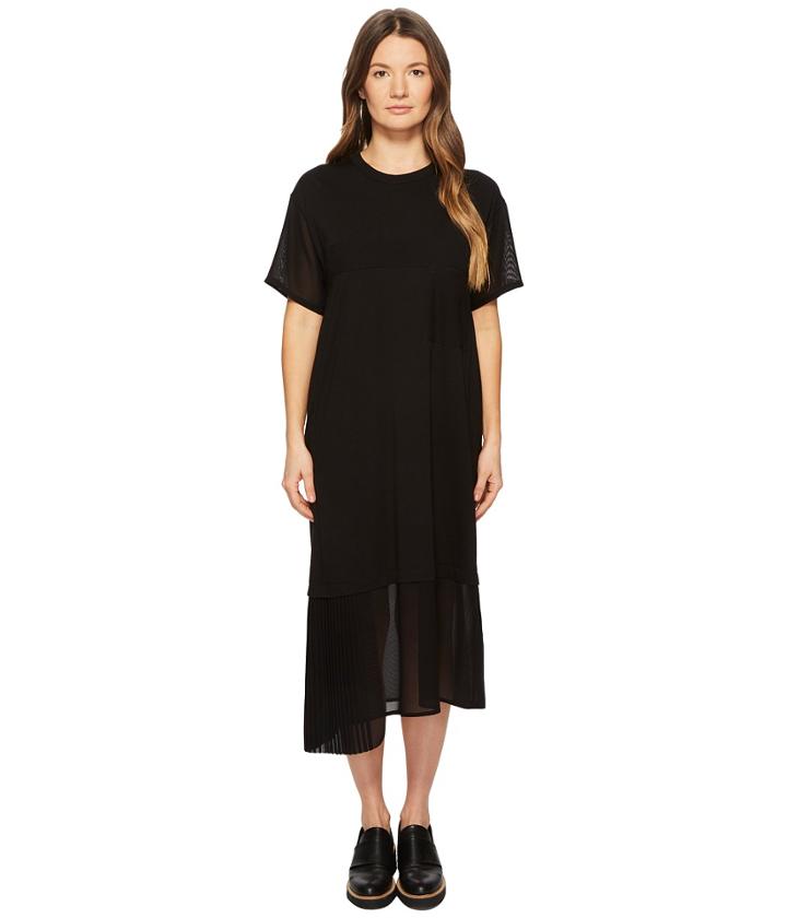 Y's By Yohji Yamamoto - O-s Sleeve Pleats Op Short Sleeve Tee Dress