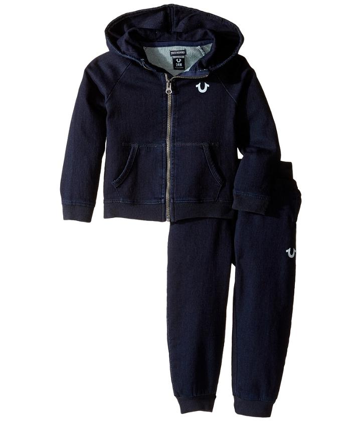 True Religion Kids - Indigo French Terry Hoodie Set