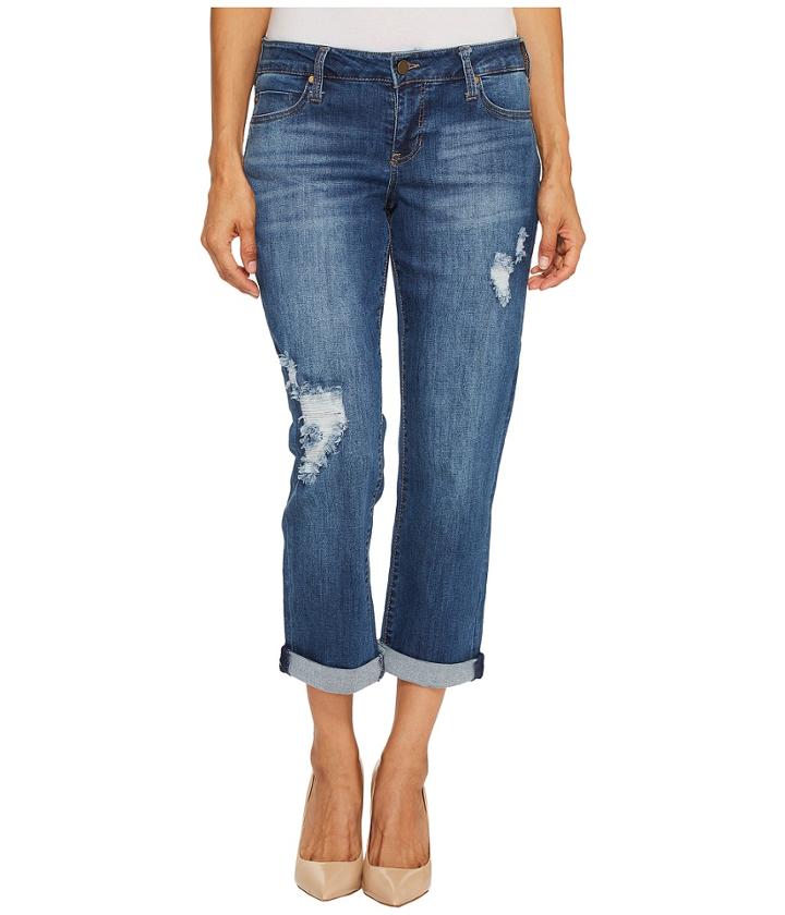 Liverpool - Petite Peyton Slim Boyfriend On Vintage Super Comfort Stretch Denim In Montauk Mid Blue