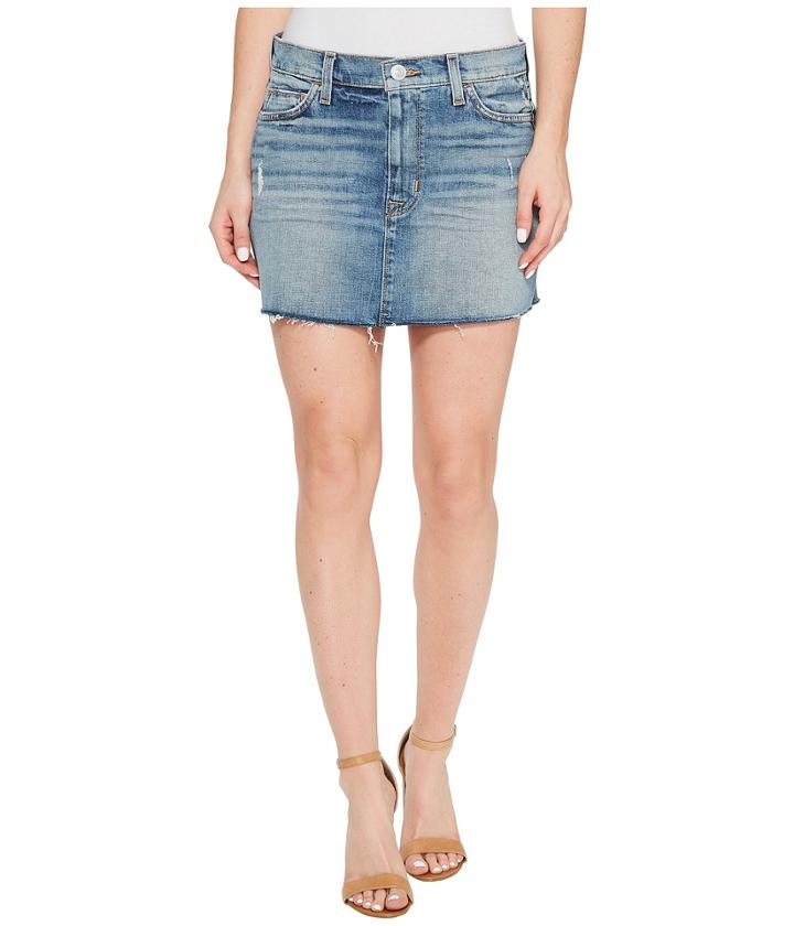 Hudson - Vivid Denim Mini Skirt W/ Raw Hem In Sunday Girl