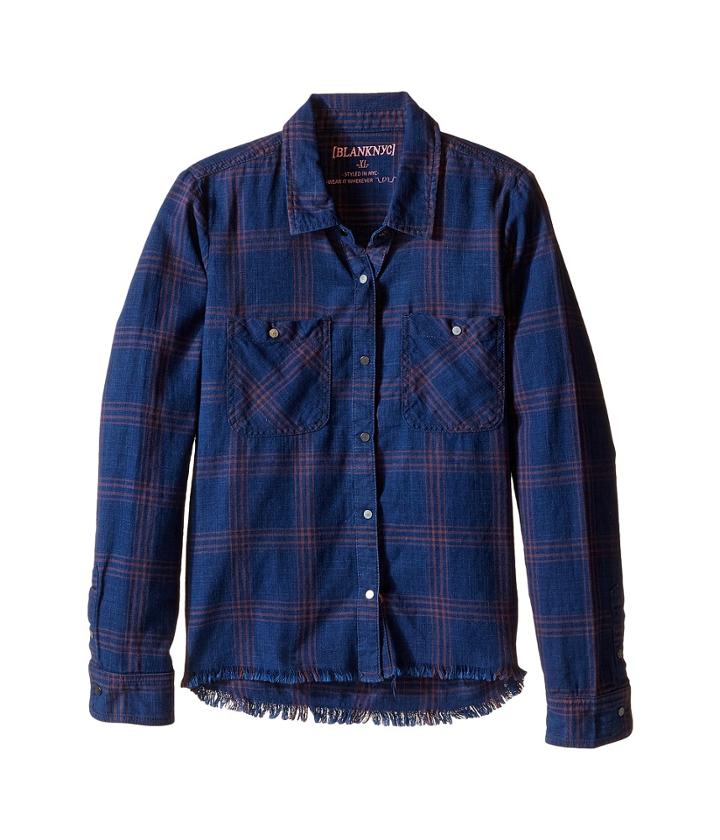 Blank Nyc Kids - Plaid Shirt In Blue Ribbon