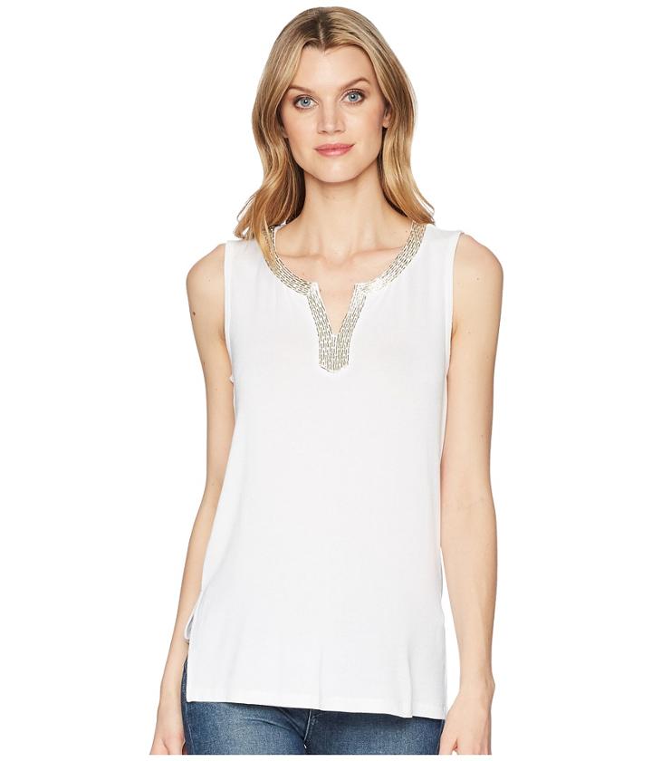 Tribal - Soft Knit Sleeveless Beaded Top