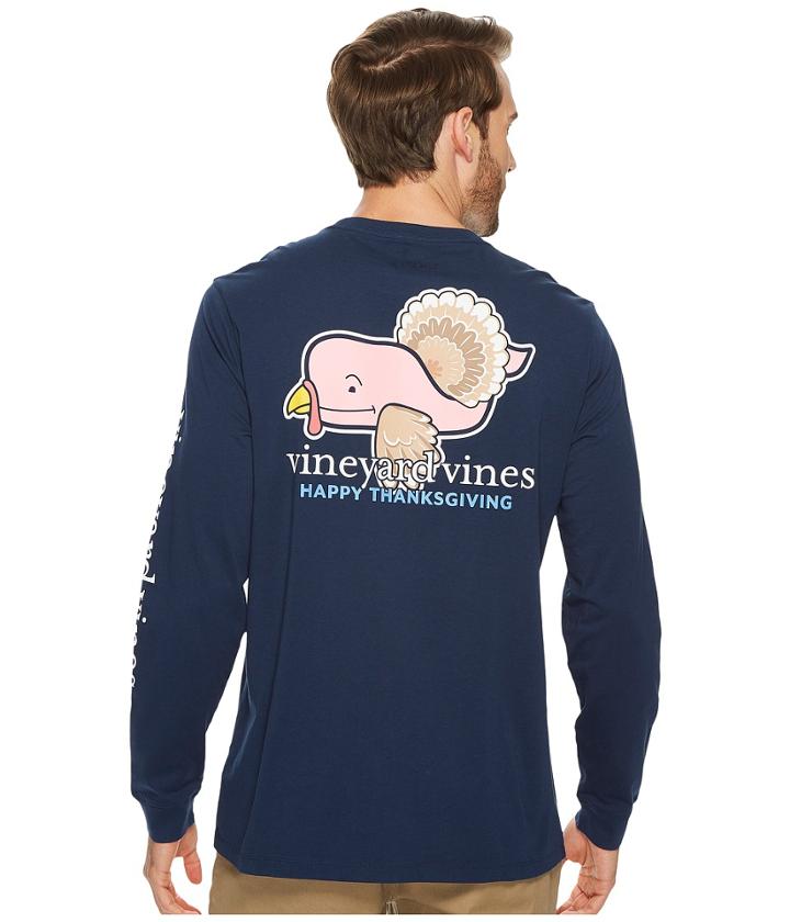 Vineyard Vines - Long Sleeve Turkey Whale Pocket Tee