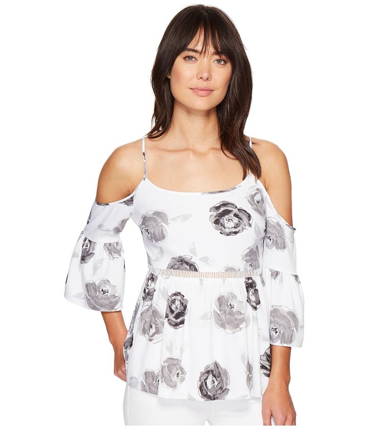 Kensie - Garden Roses Cold Shoulder Top Ks4k4296