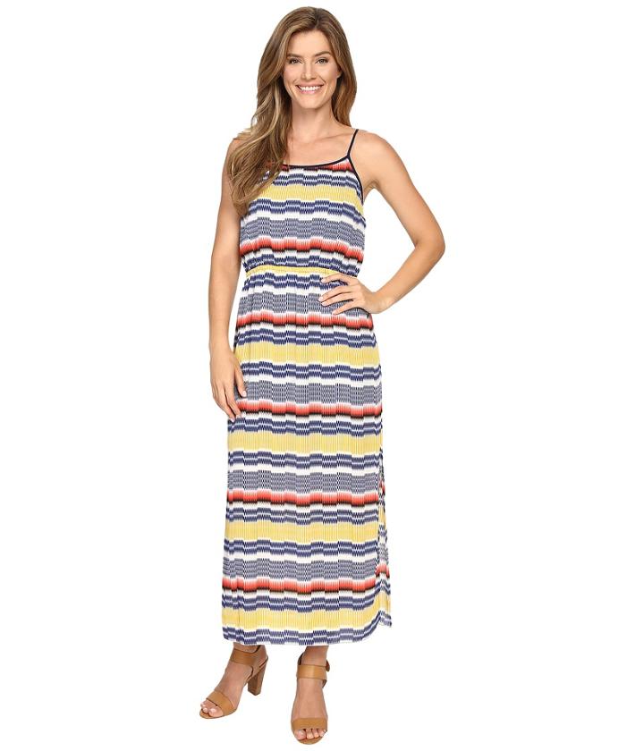 Vince Camuto - Elastic Waist Jagged Stripe Maxi Dress