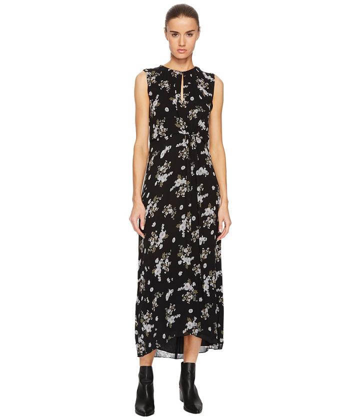 Vince - Tossed Floral Side Drape Dress