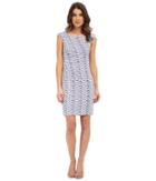 Donna Morgan - Short Sleeve Rouch Side Zip Shoulder Jersey Dress