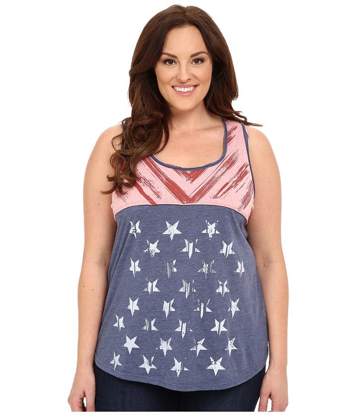 Roper - Plus Size 0227 Heather Jersey Pieced Tank Top