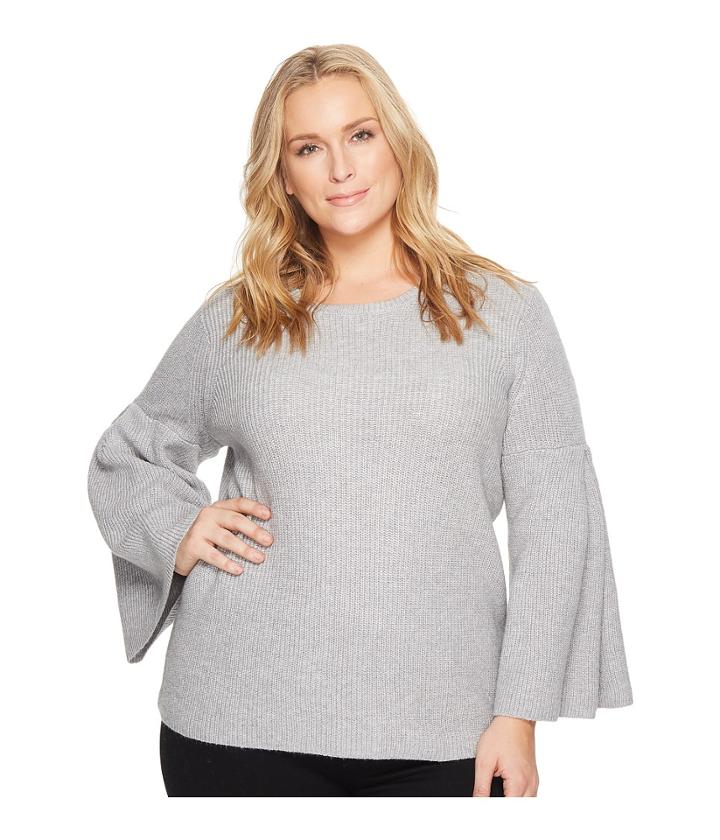 Vince Camuto Specialty Size - Plus Size All Over Rib Bell Sleeve Sweater