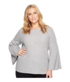 Vince Camuto Specialty Size - Plus Size All Over Rib Bell Sleeve Sweater