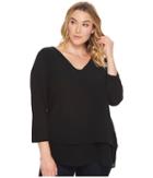 Michael Michael Kors - Plus Size V-neck Mixed Media Top